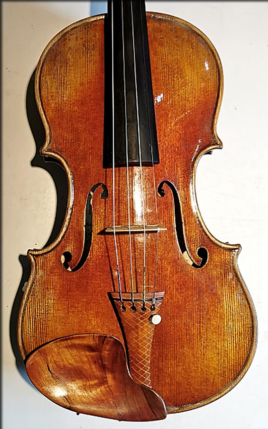 mentonniere jacques gay sur violon copie du violon "le canon" de Guarnerius