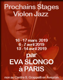 stages violon Jazz Eva Slongo printemps 2019