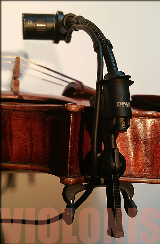 Micro DPA 4011 Détail pince pour VIOLON sur eclisse