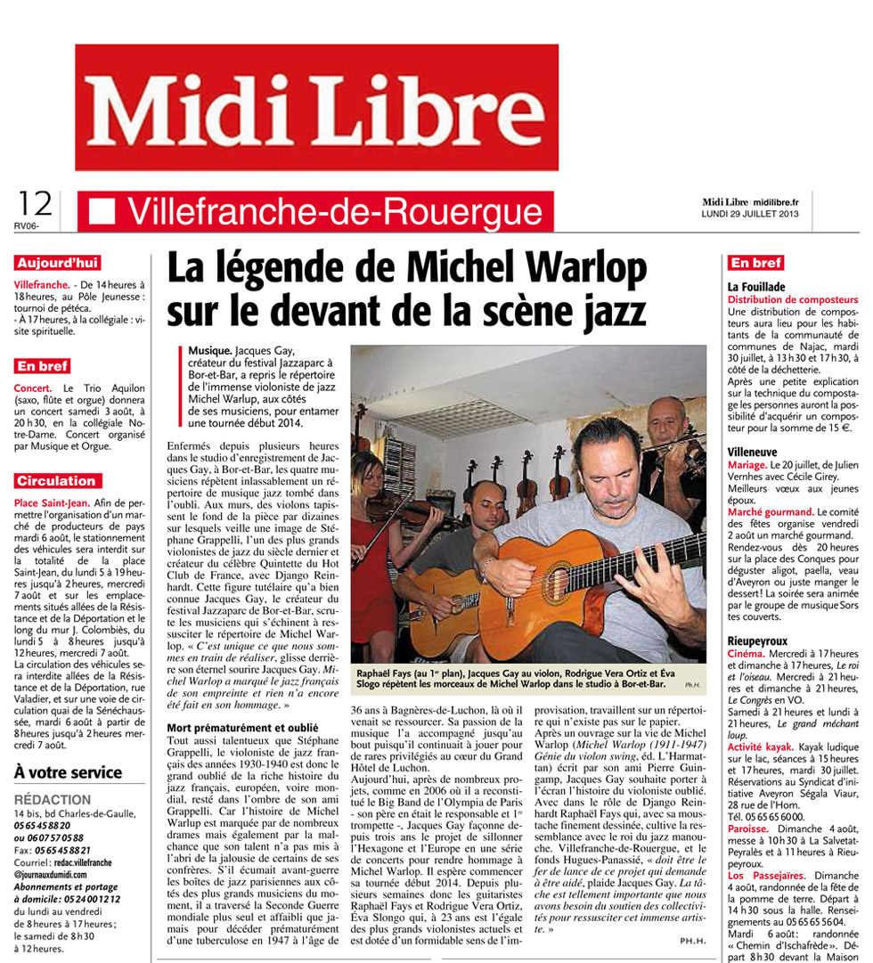 presse jazzaparc juillet 2013