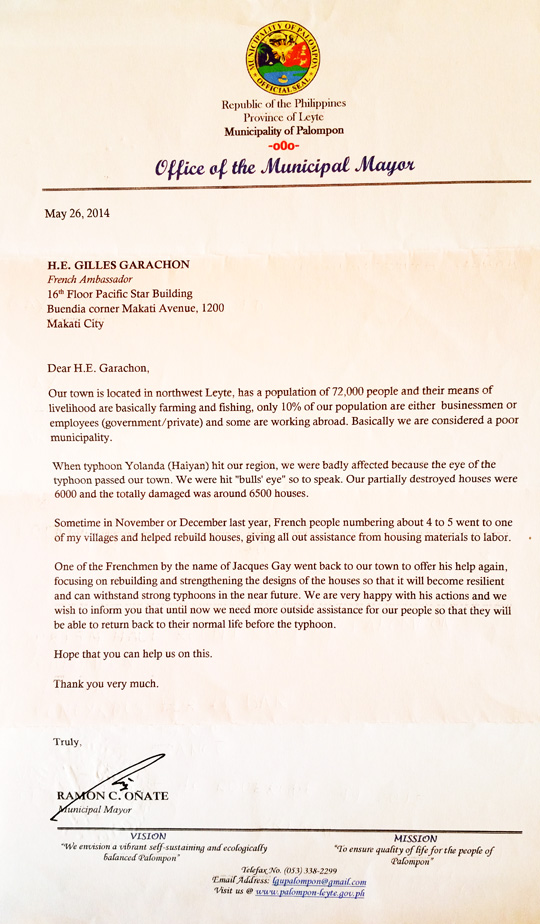 lettre Maire de palompon