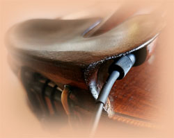 Double connector for mic Stat V on violin