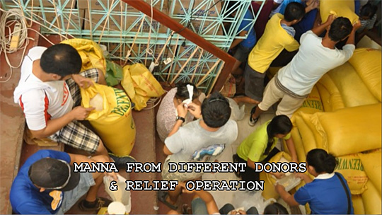 sacs de riz dans la mairie de palompon