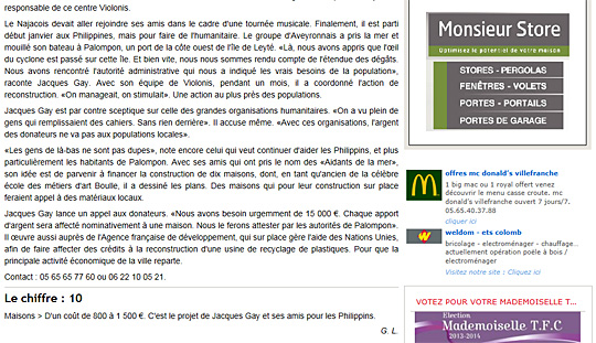 ladepeche 23 mars aide philippins