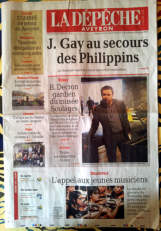 la depeche du midi 23 mars aide aux philippins